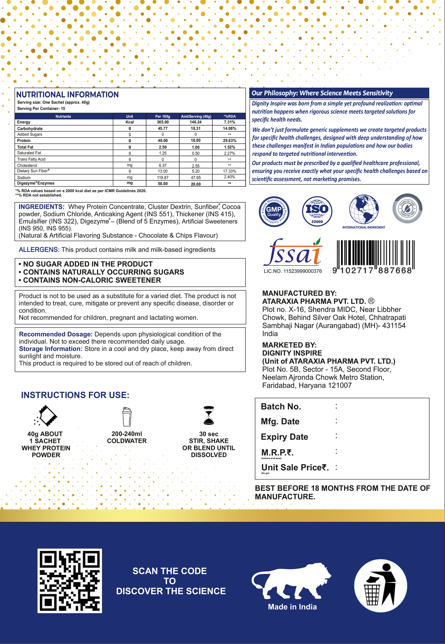 Whey Protein + Cluster Dextrin